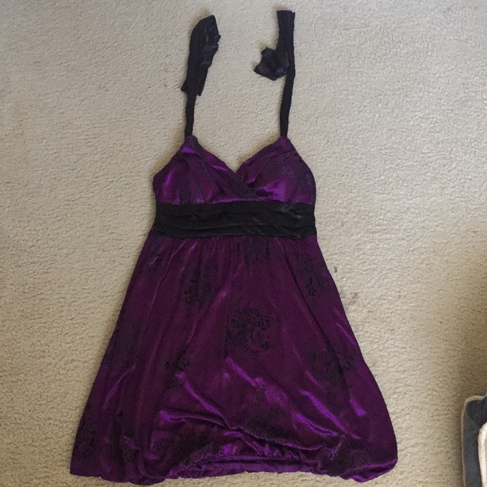 Trixxi Purple & Black Mini Dress